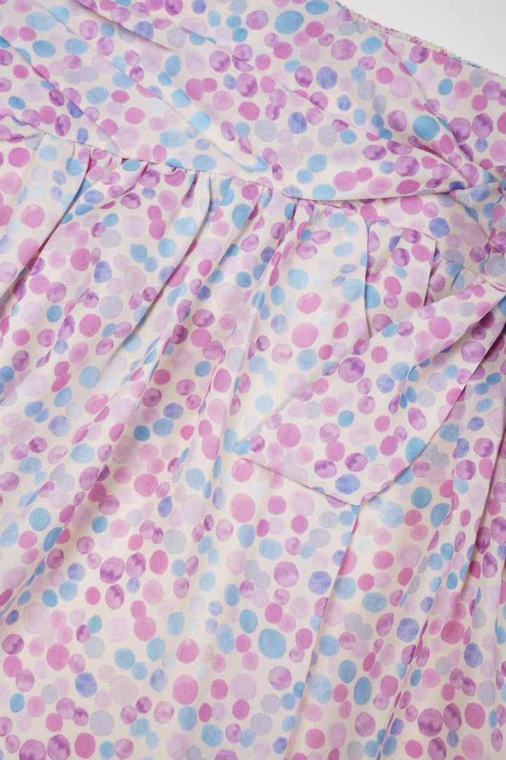 Kids rok Naret Skirt with bow detail Summer sky