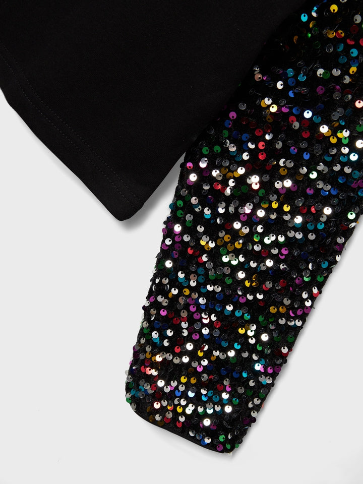 Kids trui RUNICA Black MULTI Loose Fit