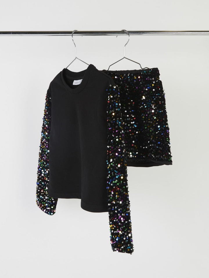 Kids trui RUNICA Black MULTI Loose Fit