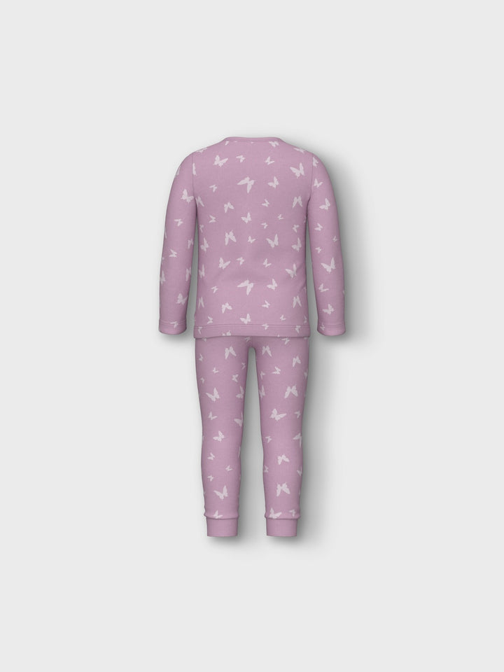 Mini pyjama BUTTERFLY RIB Pink Lavender