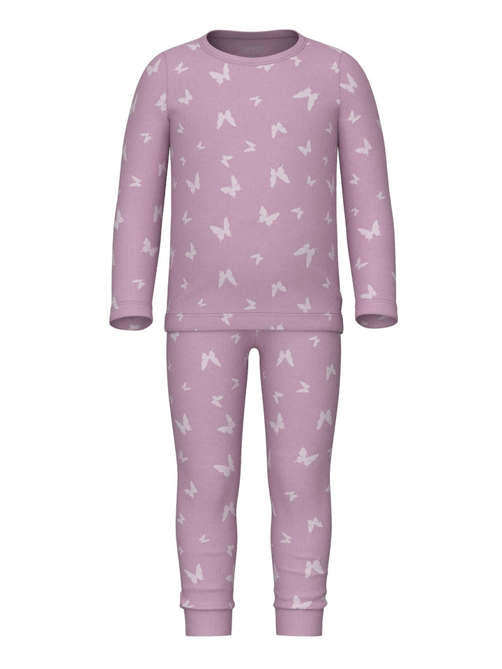 Mini pyjama BUTTERFLY RIB Pink Lavender