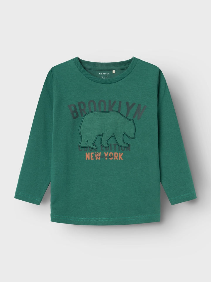 Mini longsleeve LASSO Antique Green Regular Fit