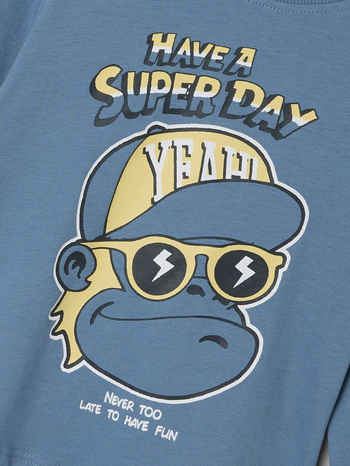 Mini longsleeve VAGNO Coronet Blue Have A Super Day Regular Fit