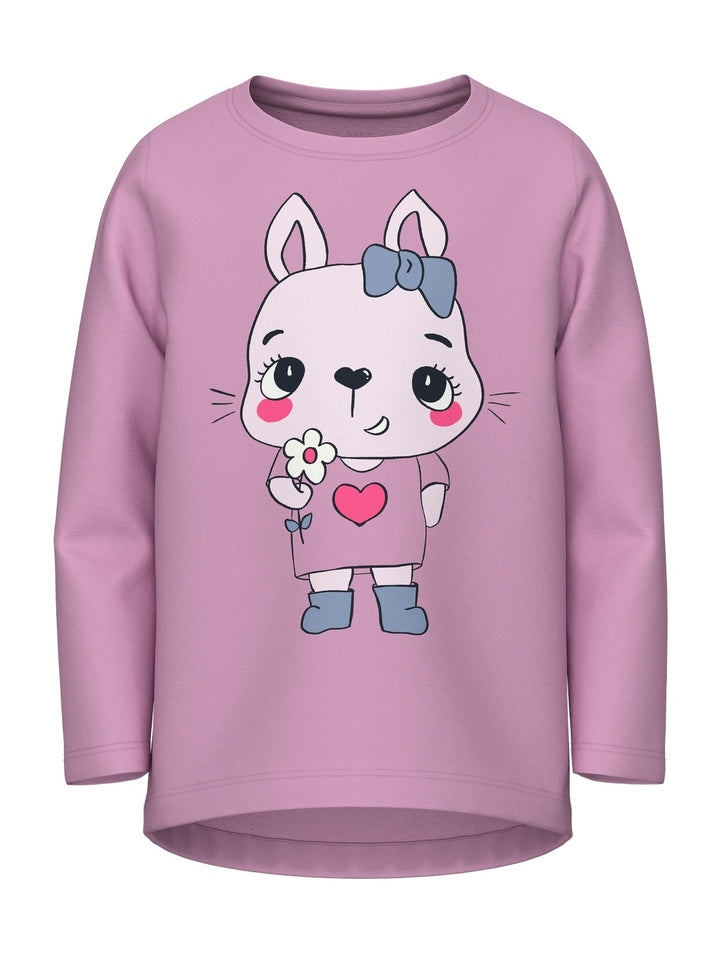 Mini longsleeve VIX Pastel Lavender Cute Bunny With Flower Standard Fit