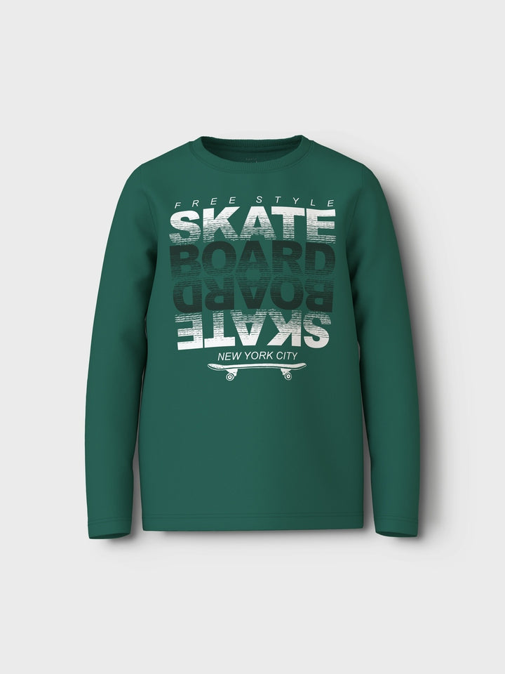 Kinder Langarmshirt VUX Antique Grün Skate Standard Passform