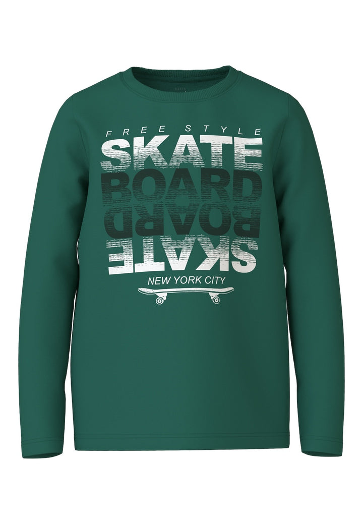 Kinder Langarmshirt VUX Antique Grün Skate Standard Passform