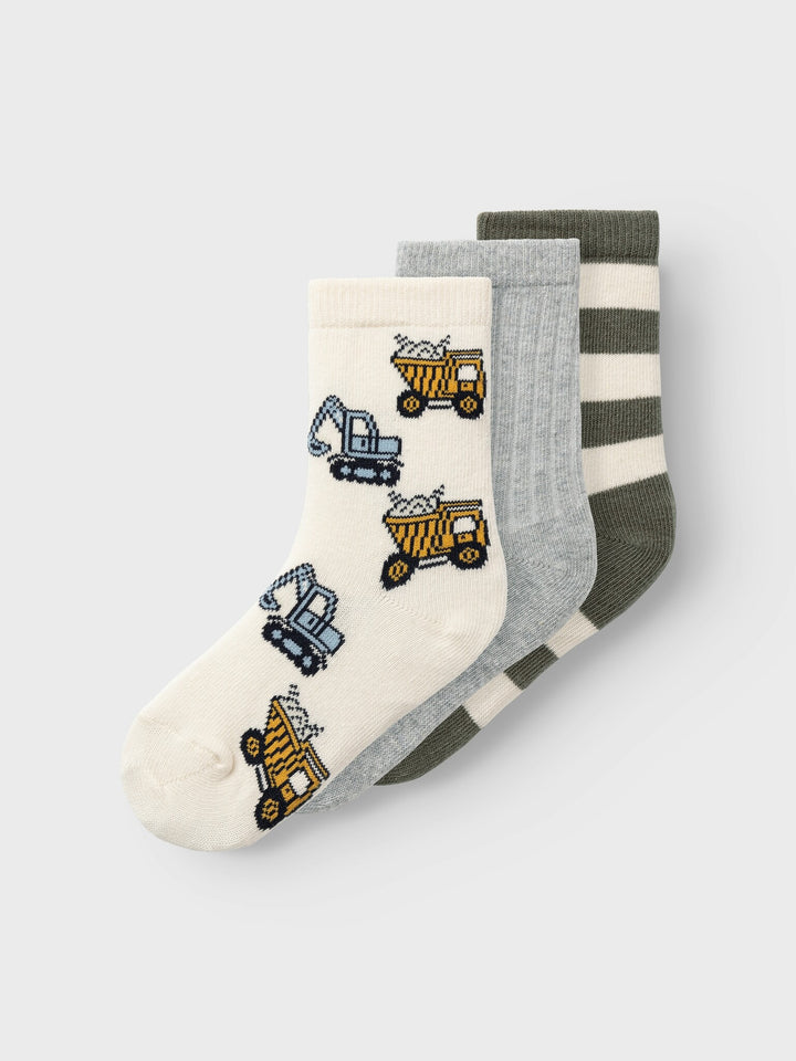 Mini Socken NUTE 3P Tea Leaf Grau Melange + Summer Sand