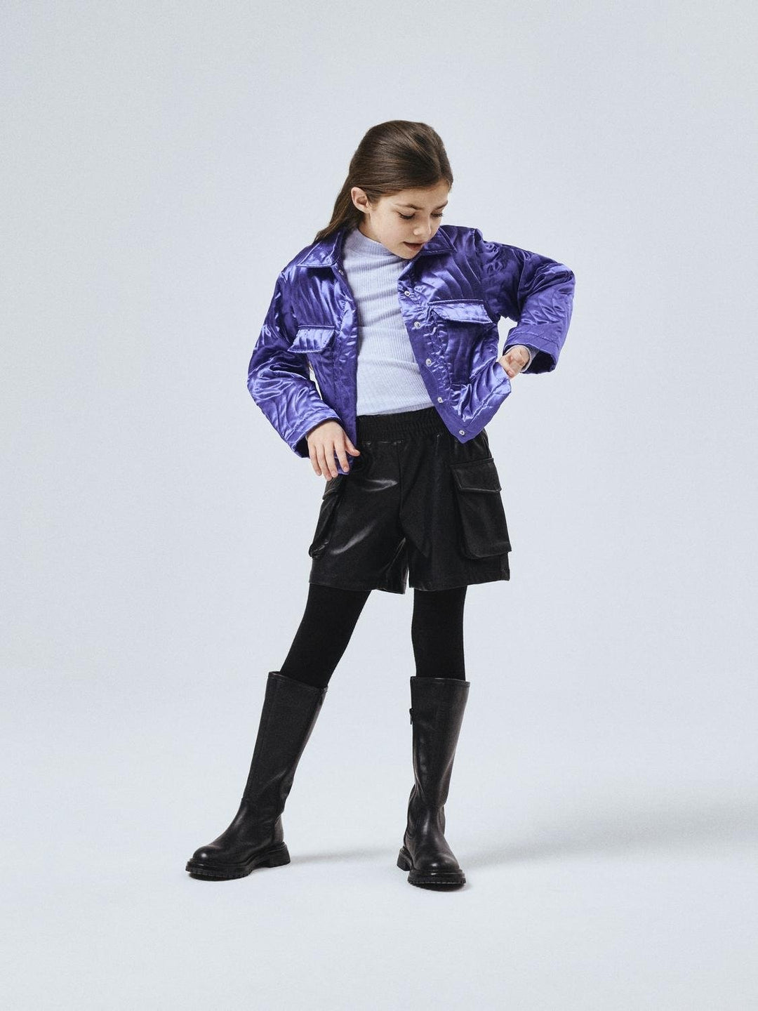 Kids short SIANINA Black Cargo Fit