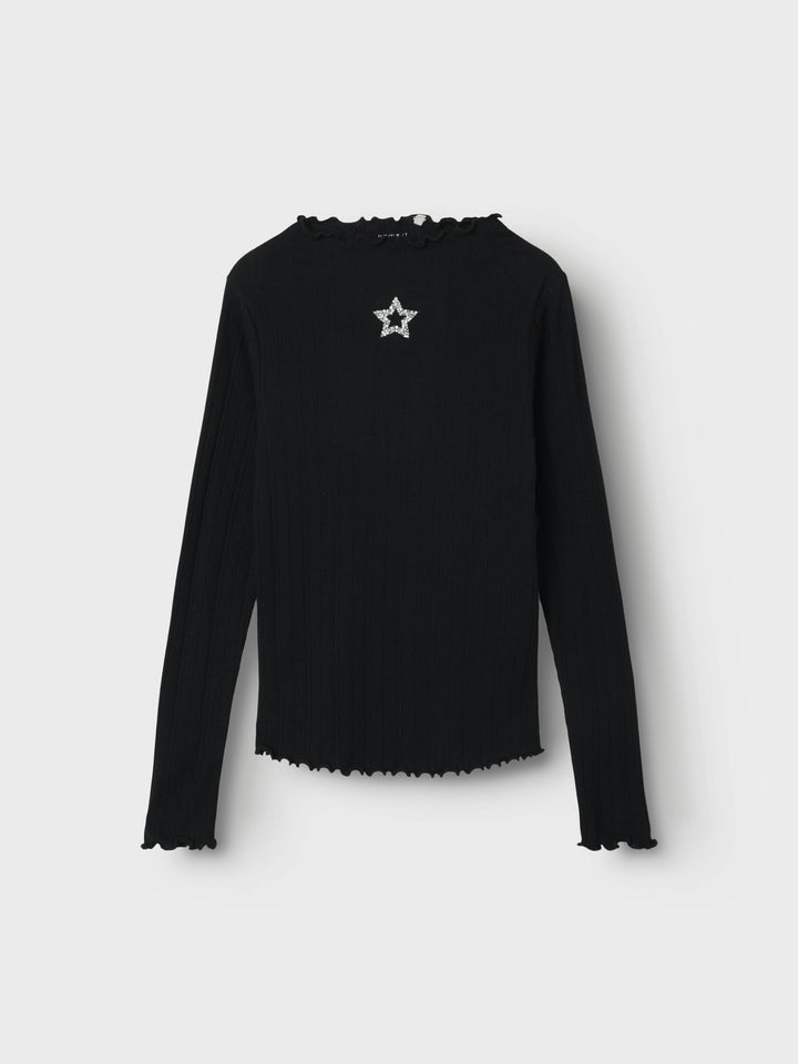 Kinder Langarmshirt RUMALA Schwarz Slim Fit