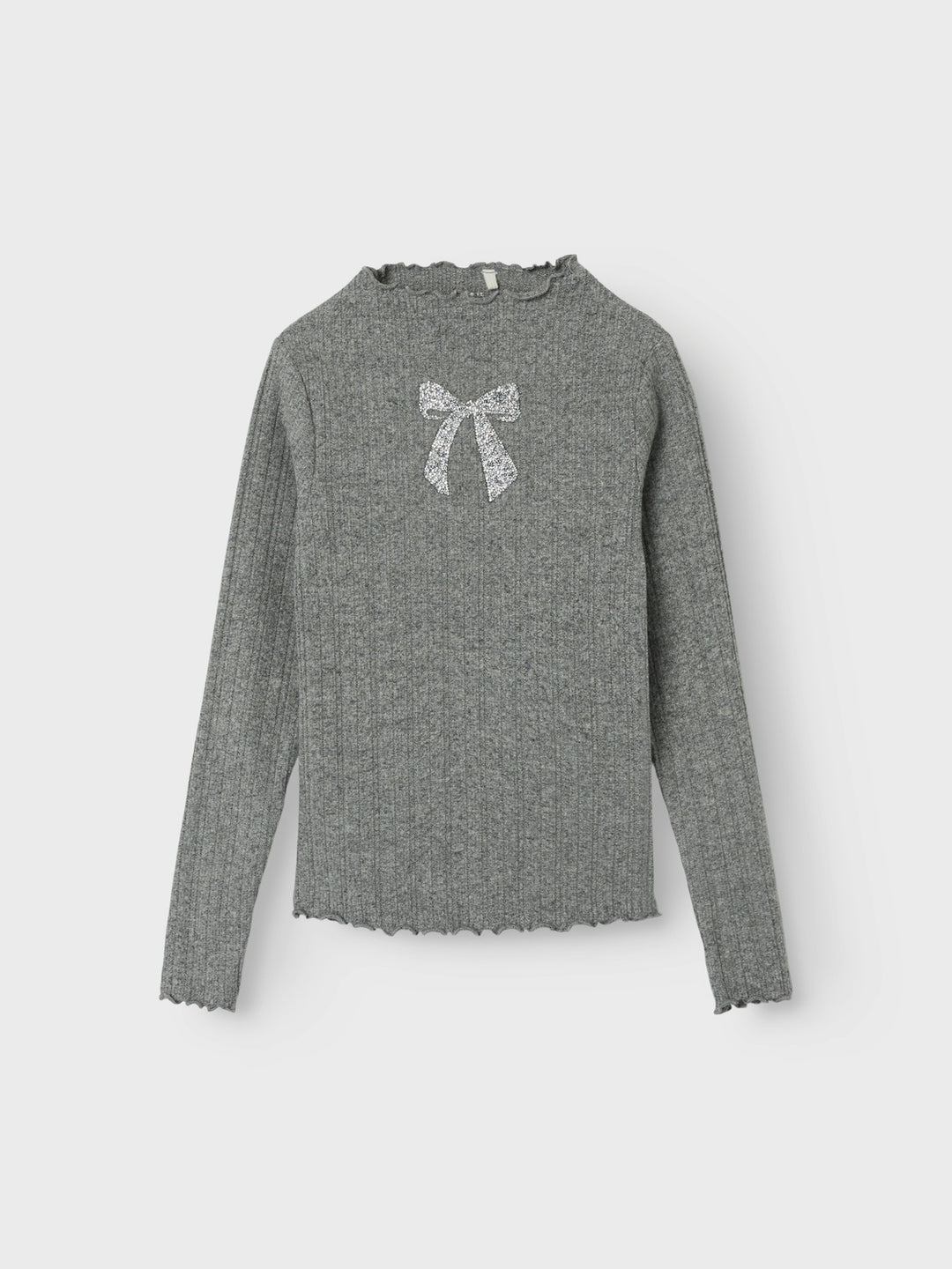 Kinder Langarmshirt RUMALA Hellgrau Melange Slim Fit