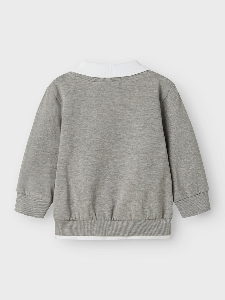 Mini Pullover RON Grau Melange Regular Fit