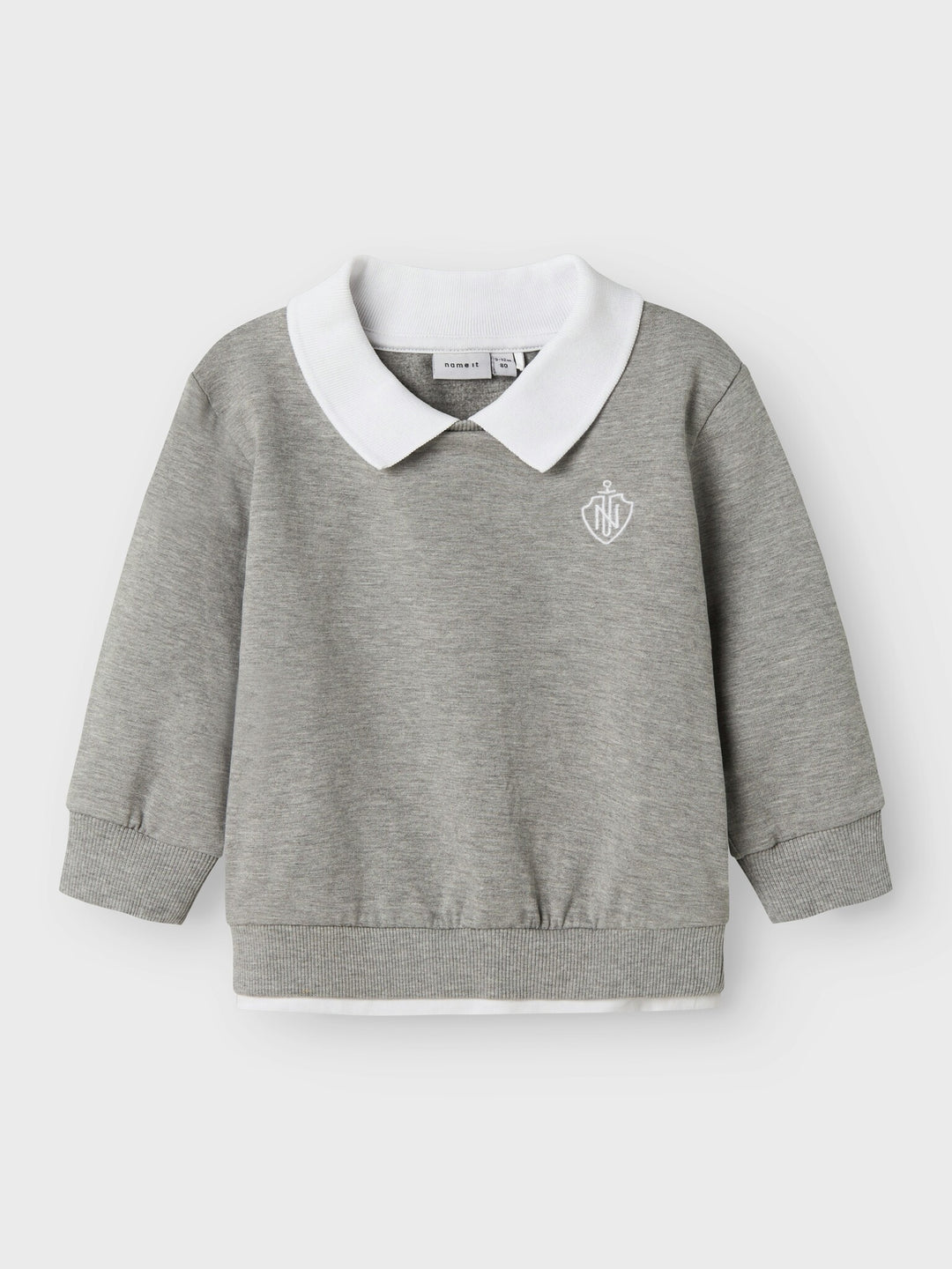 Mini Pullover RON Grau Melange Regular Fit