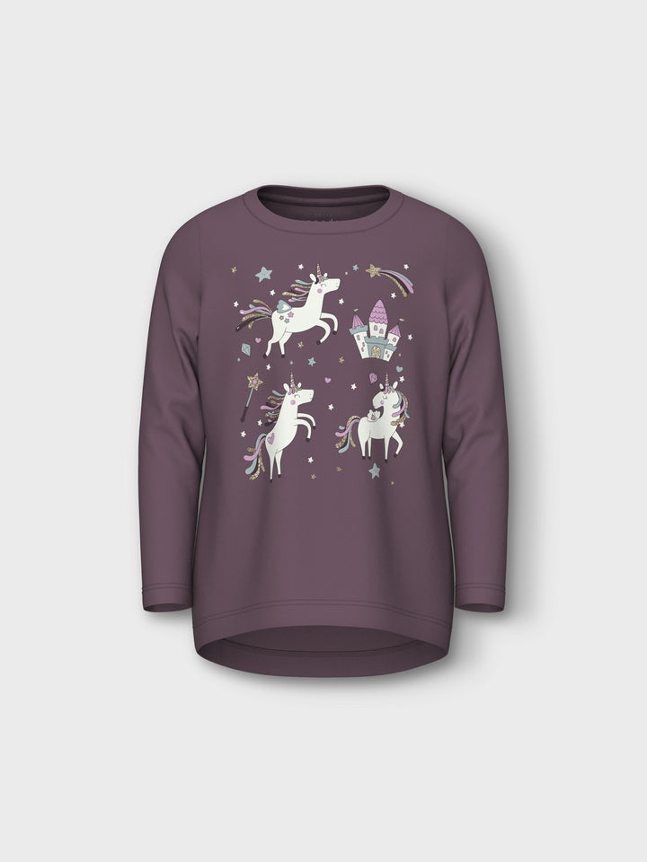 Mini Langarmshirt VIX Arctic Dusk Einhorn Standard Passform