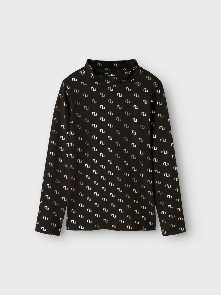 Kinder Langarmshirt NIKANEL Schwarz Slim Fit