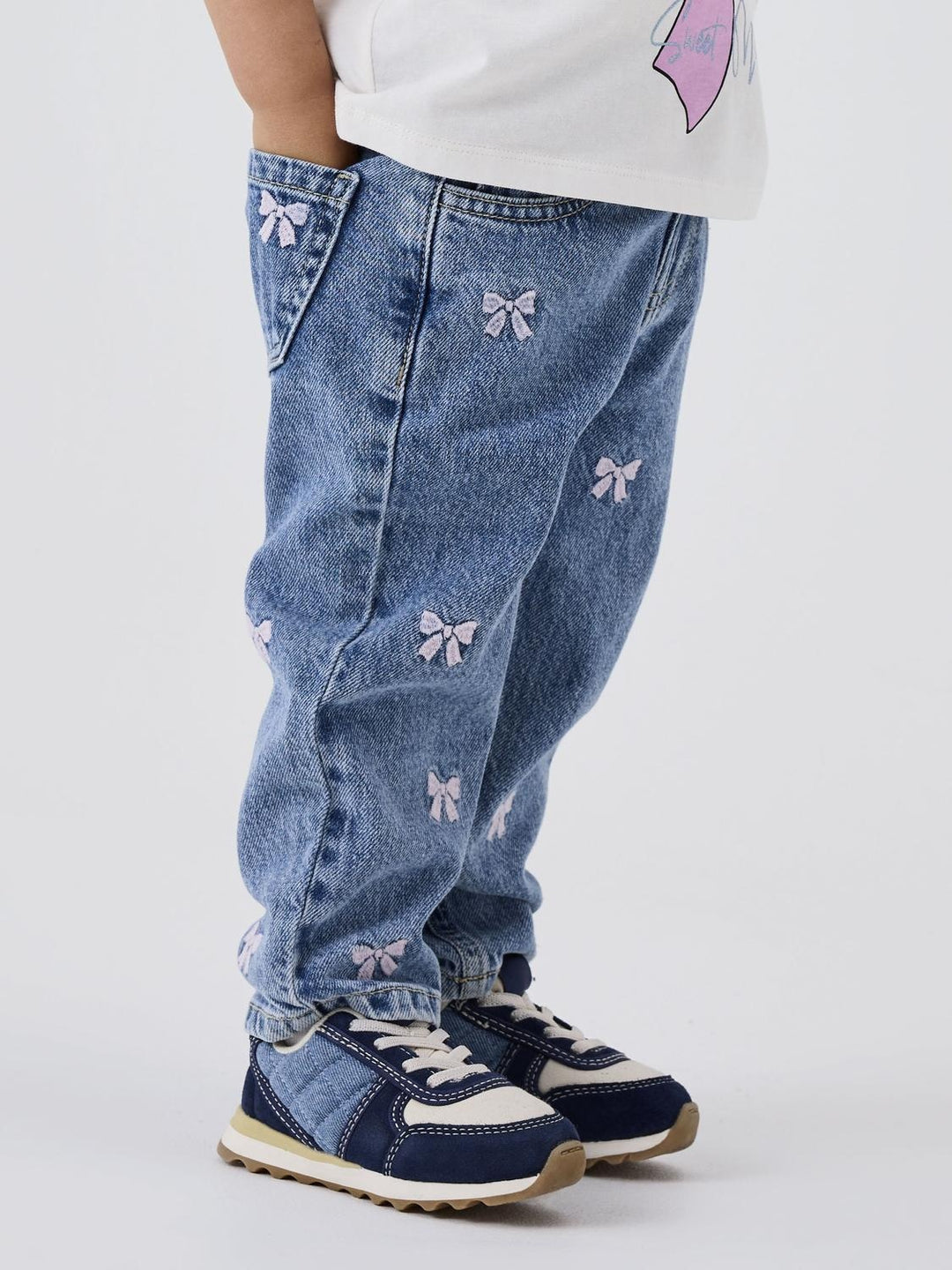 Mini spijkerbroek BELLA Medium Blue Denim BOWS Mom Fit