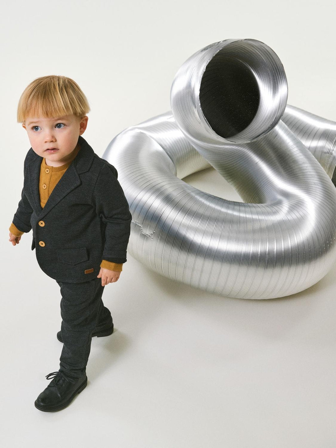 Mini Blazer ROBINO Dark Grey Melange Regular Fit