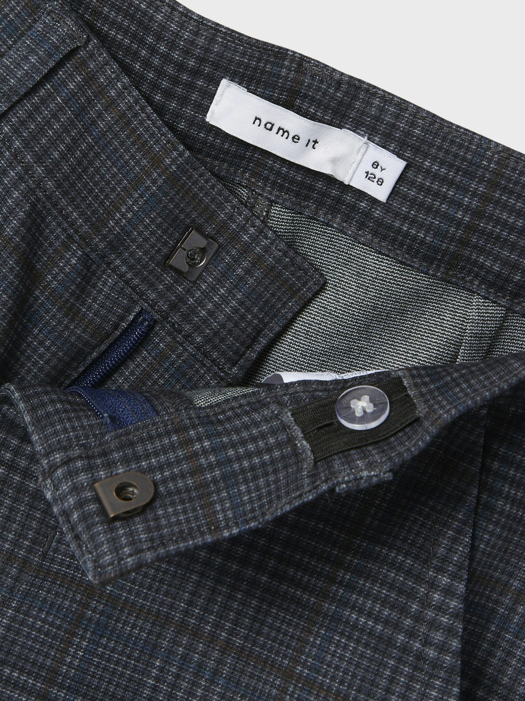 Kids broek SILAS Dark Grey CHECKS Xslim Fit