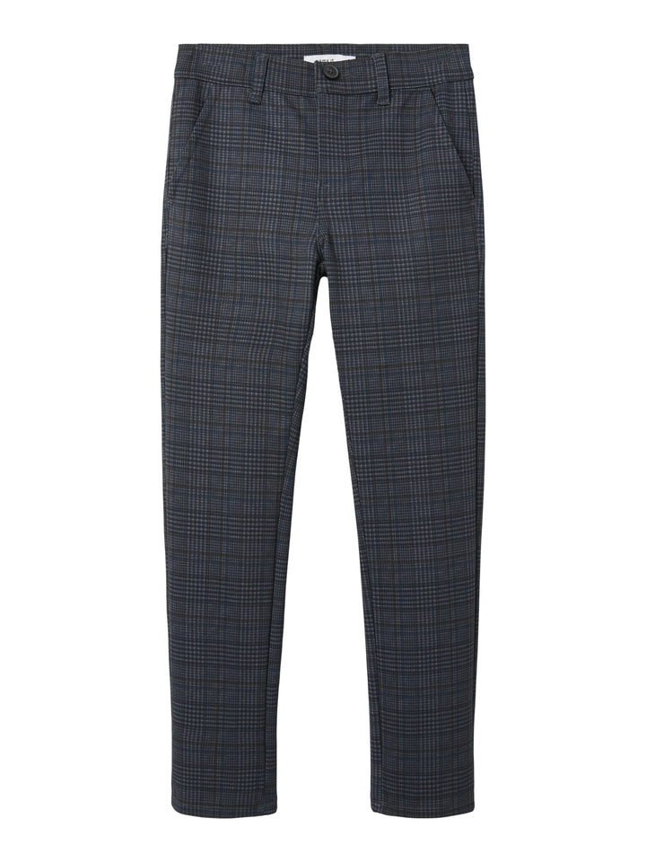 Kids broek SILAS Dark Grey CHECKS Xslim Fit