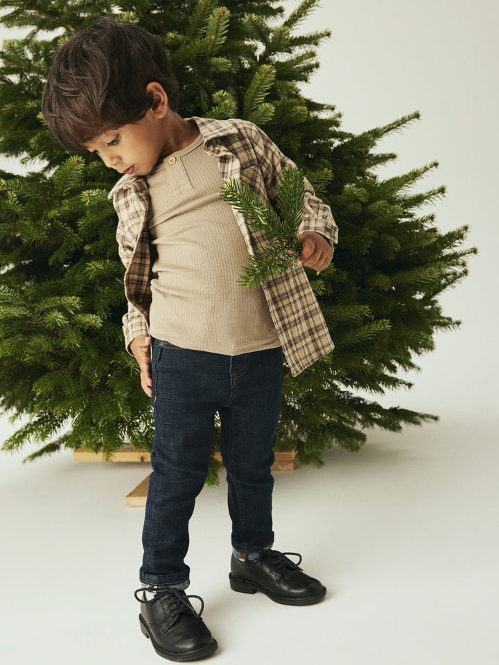 Mini spijkerbroek THEO Dark Blue Denim UNWASHED Xslim Fit