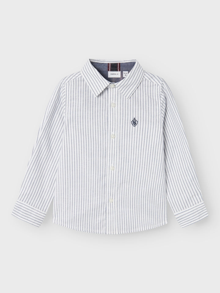 Mini blouse REKID Bright White THIN STRIPE - FLINT STONE Regular Fit