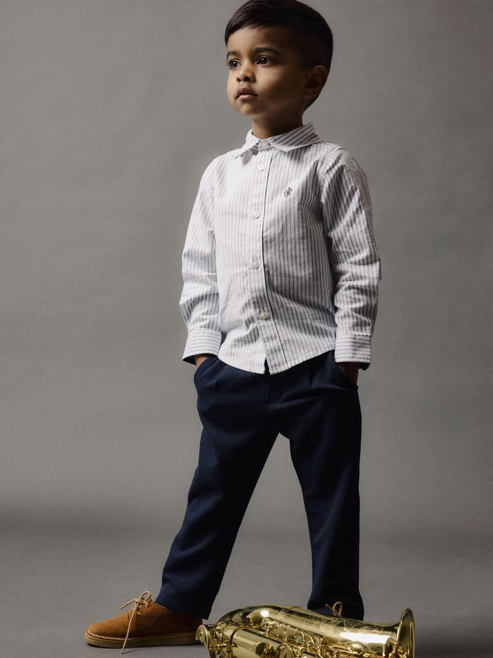 Mini blouse REKID Bright White THIN STRIPE - FLINT STONE Regular Fit