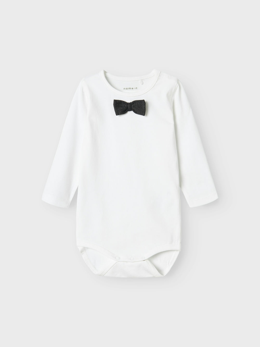 Baby romper ROXO Bright White BOWTIE HERRINGBONE