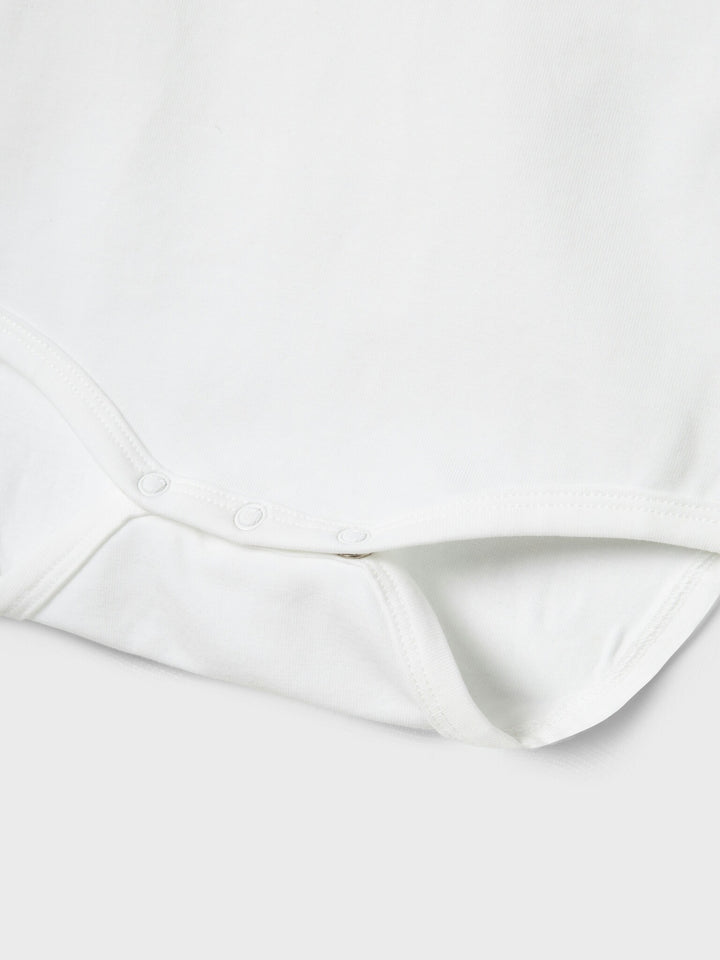 Baby romper ROXO Bright White BOWTIE HERRINGBONE