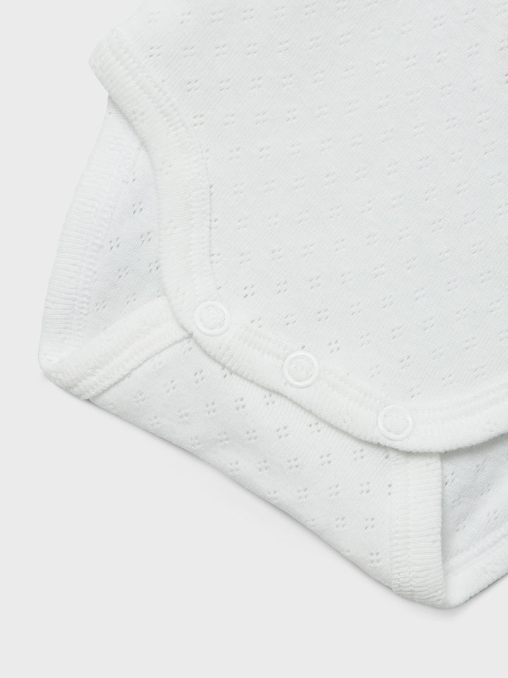 Baby romper 2P WHITE NEEDLEDROP Bright White