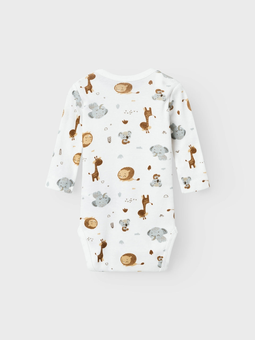 Baby romper 2P BEIGE ANIMAL Bright White