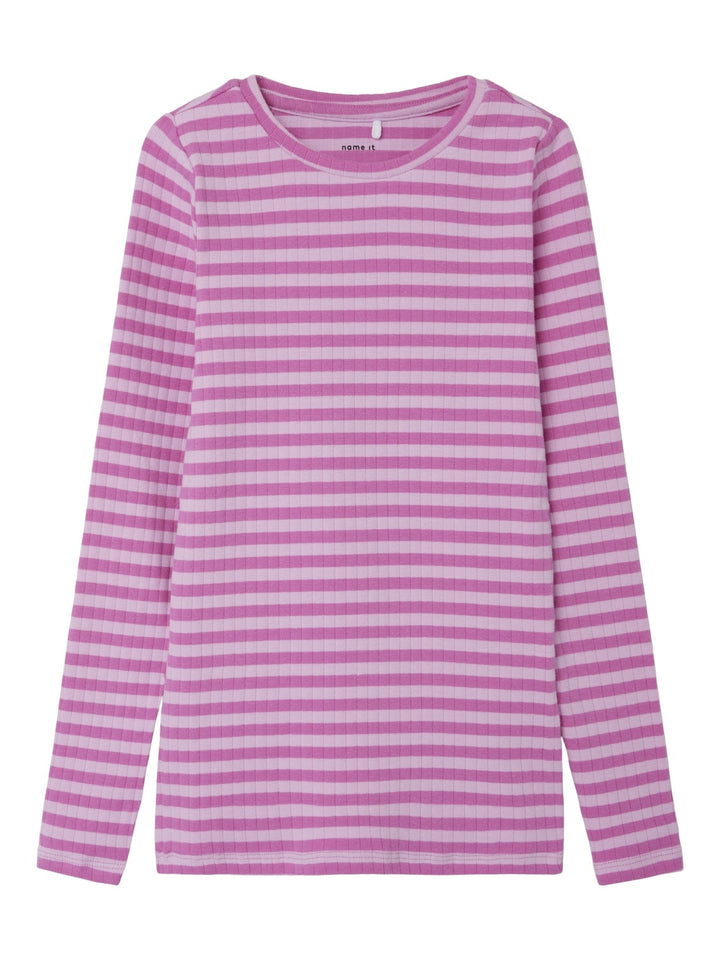 Kinder Langarmshirt SURAJA Pastell Lavendel PHLOX PINK STREIFEN Schlanke Passform