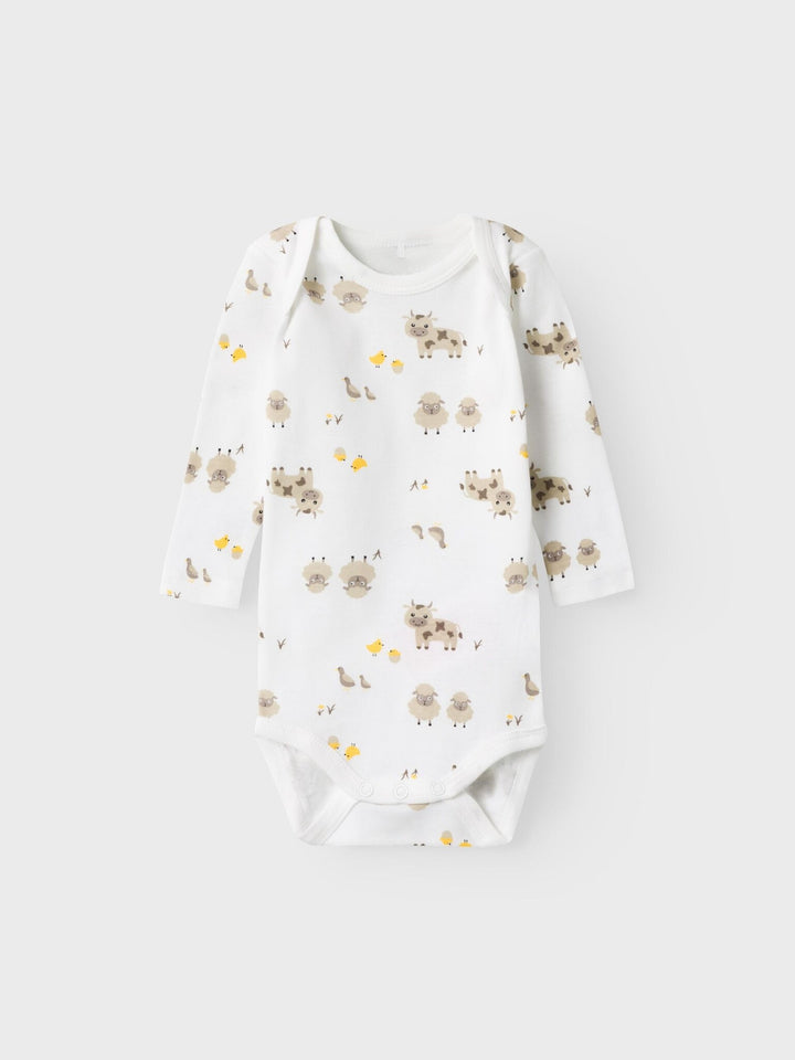Baby romper 2P FARM ANIMALS Bright White
