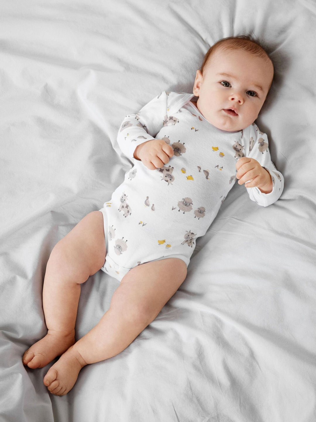 Baby romper 2P FARM ANIMALS Bright White