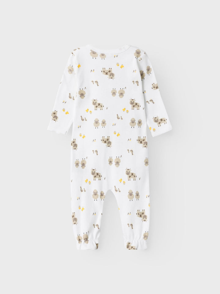 Baby pyjama FARM ANIMALS Bright White