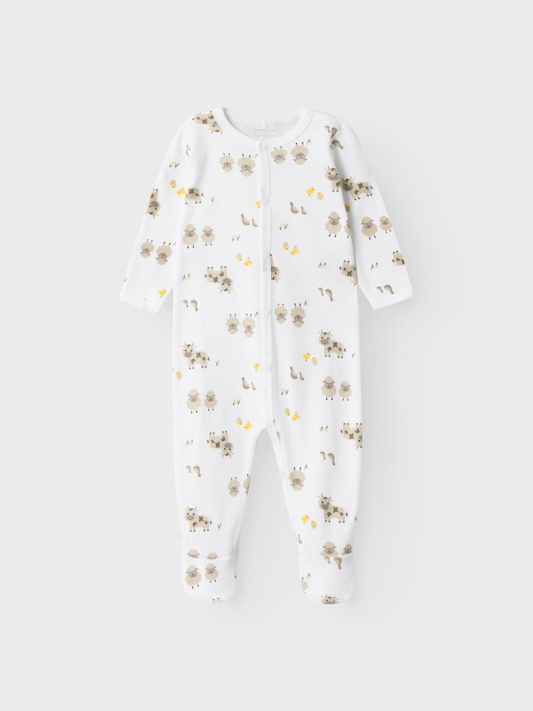 Baby pyjama FARM ANIMALS Bright White