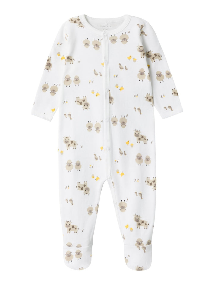 Baby pyjama FARM ANIMALS Bright White