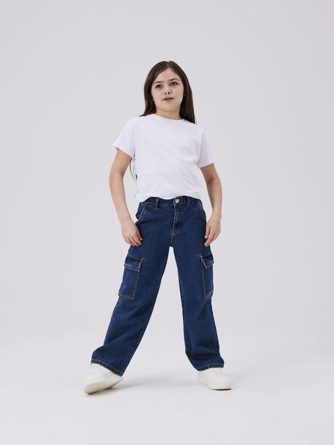 Kids spijkerbroek ROSE Dark Blue Denim Wide Leg Fit