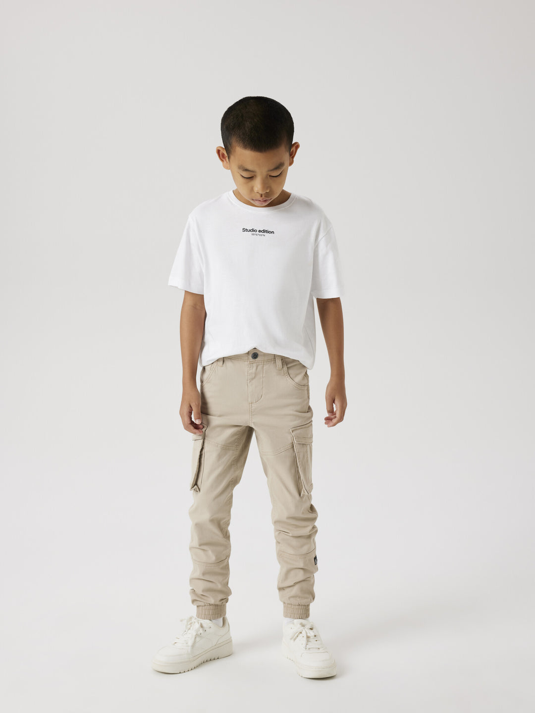 Kids broek RYAN CARGO Oxford Tan Round Fit
