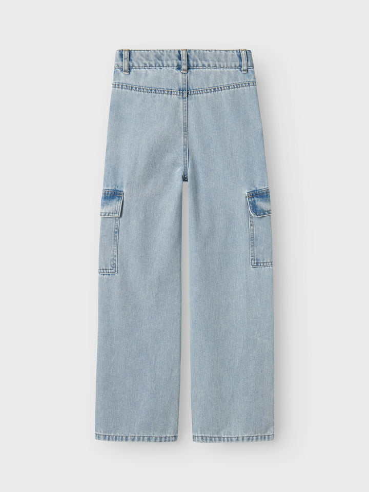 Kids spijkerbroek ROSE Light Blue Bleached Denim Wide Leg Fit