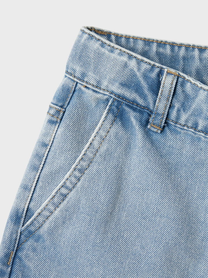 Kids spijkerbroek ROSE Light Blue Bleached Denim Wide Leg Fit