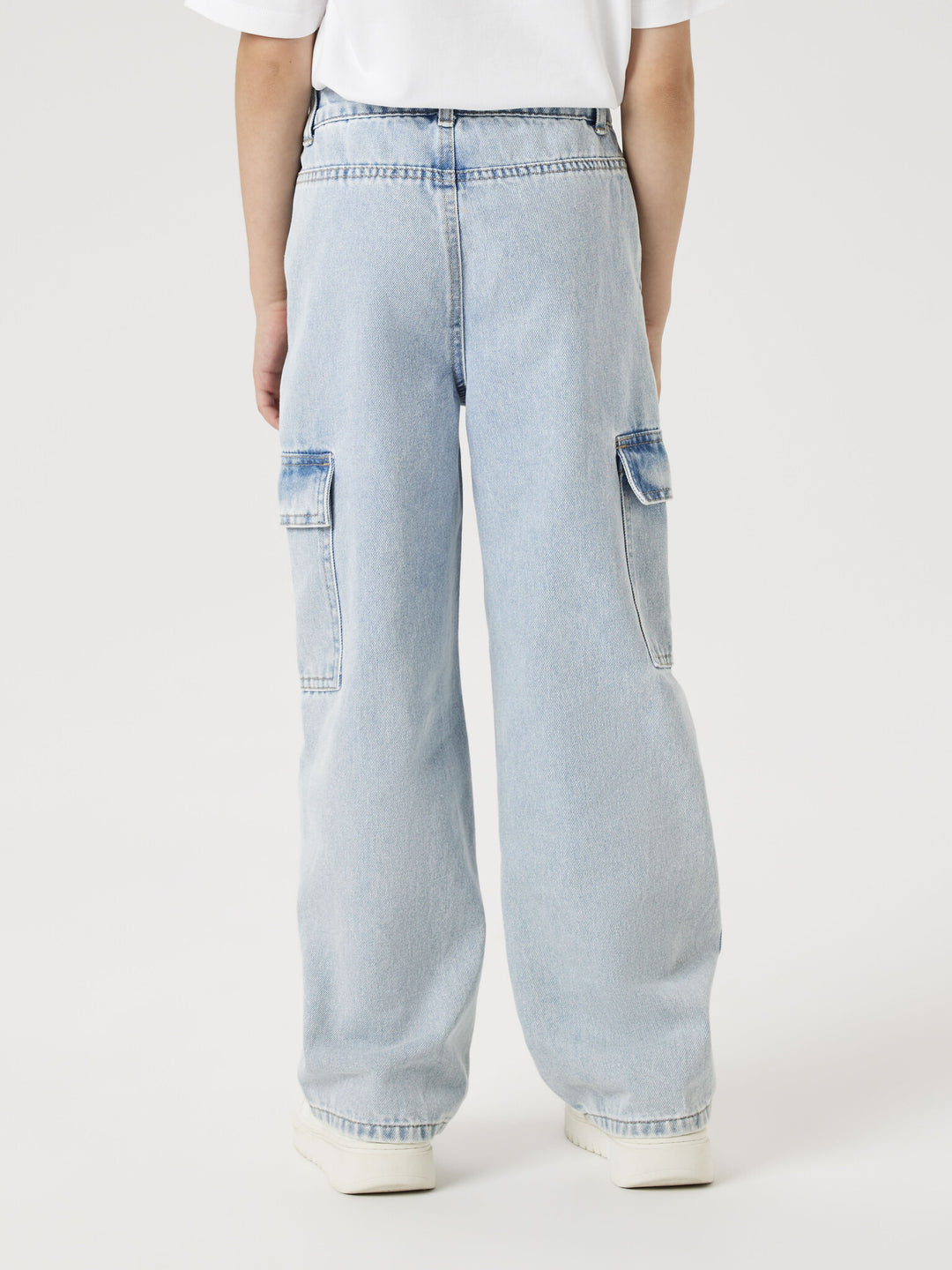Kids spijkerbroek ROSE Light Blue Bleached Denim Wide Leg Fit