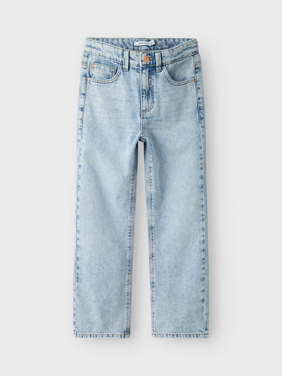 Kids spijkerbroek ROSE Light Blue Bleached Denim Straight Fit