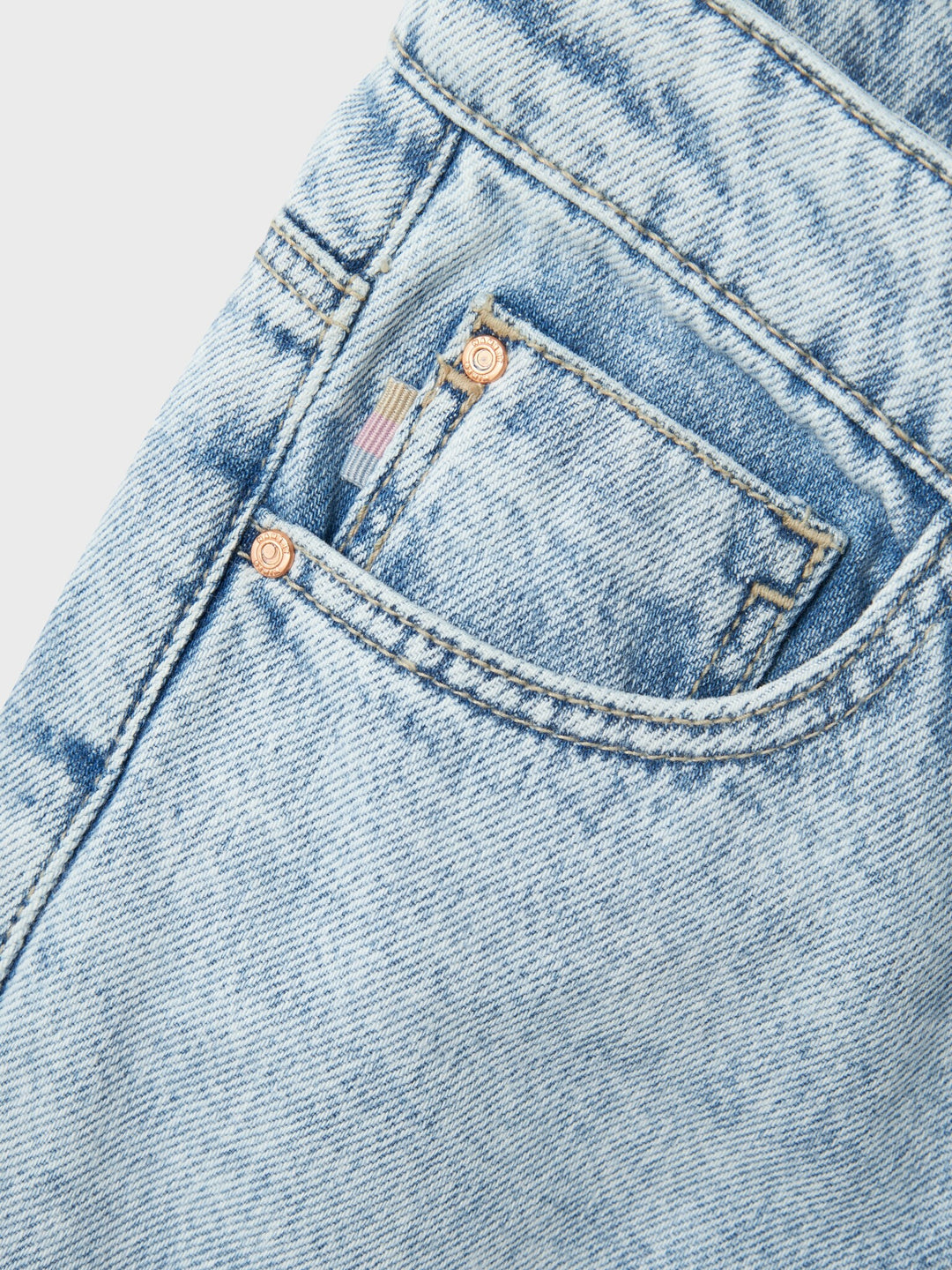 Kids spijkerbroek ROSE Light Blue Bleached Denim Straight Fit