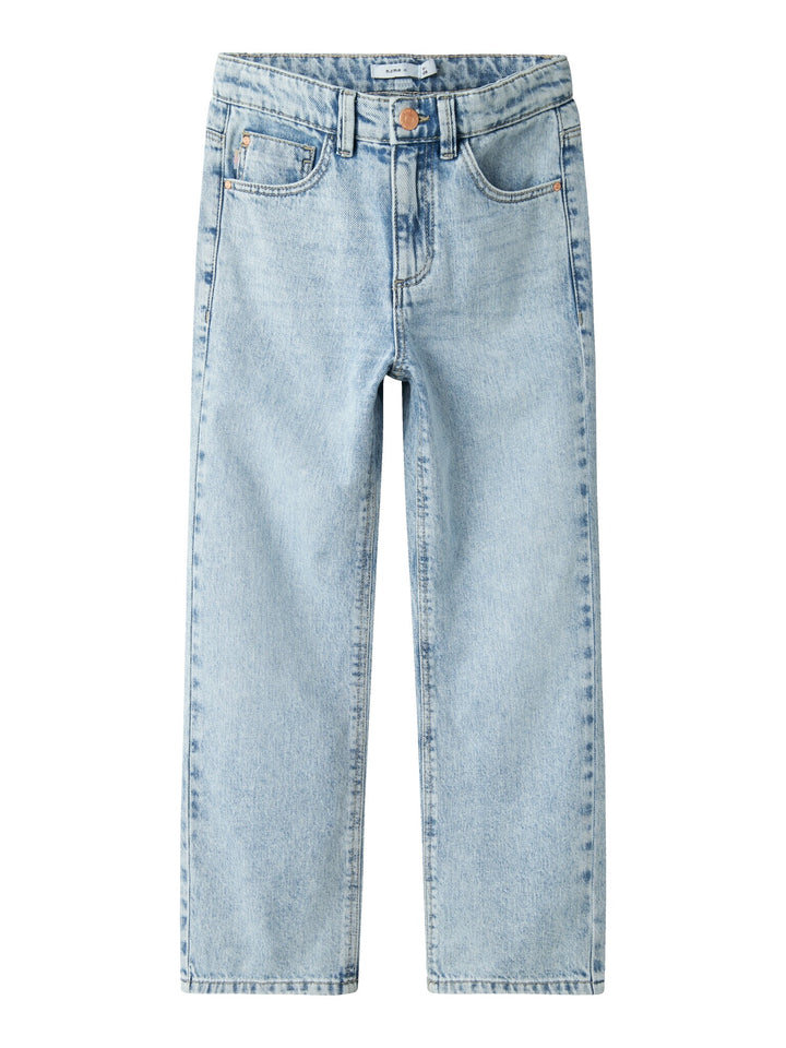Kids spijkerbroek ROSE Light Blue Bleached Denim Straight Fit