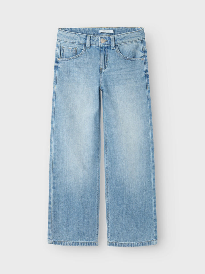 Kids spijkerbroek ROSE Light Blue Bleached Denim Wide Leg Fit