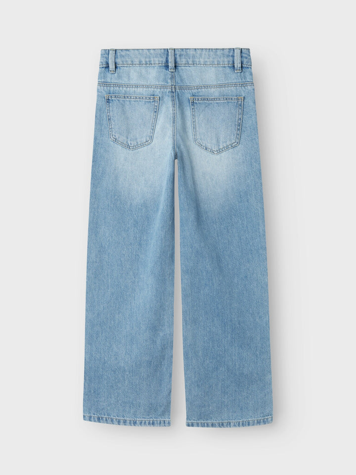 Kids spijkerbroek ROSE Light Blue Bleached Denim Wide Leg Fit
