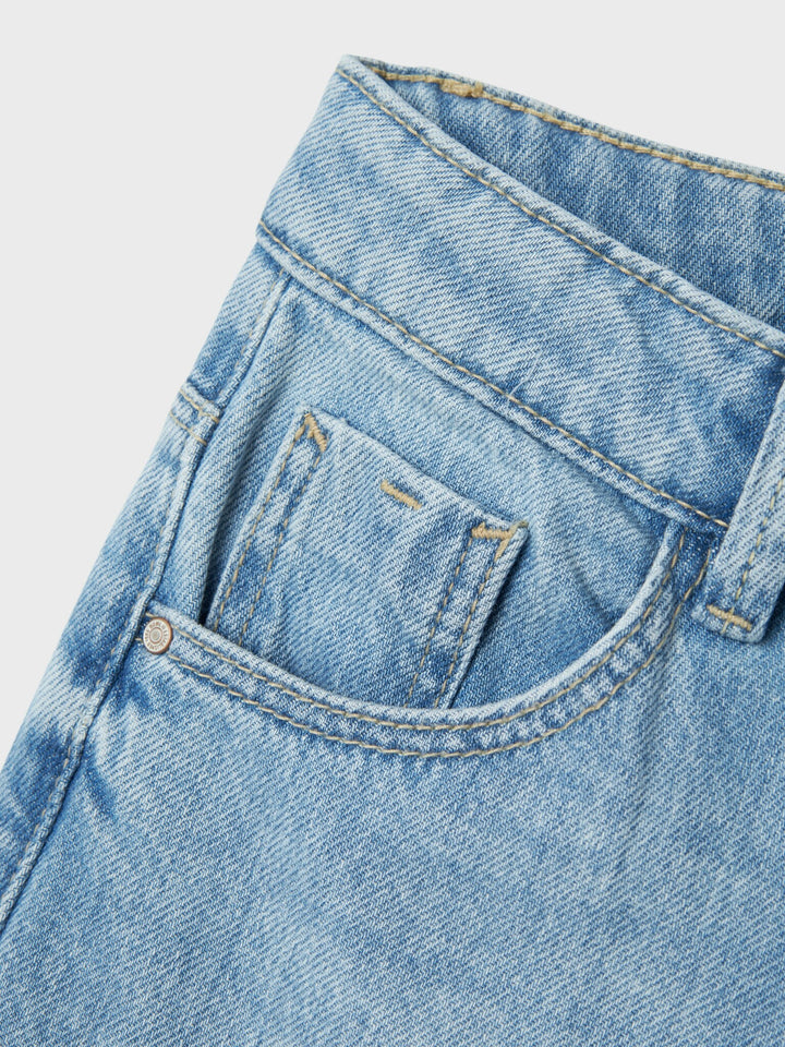 Kids spijkerbroek ROSE Light Blue Bleached Denim Wide Leg Fit