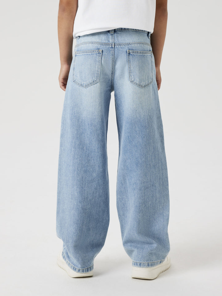 Kids spijkerbroek ROSE Light Blue Bleached Denim Wide Leg Fit