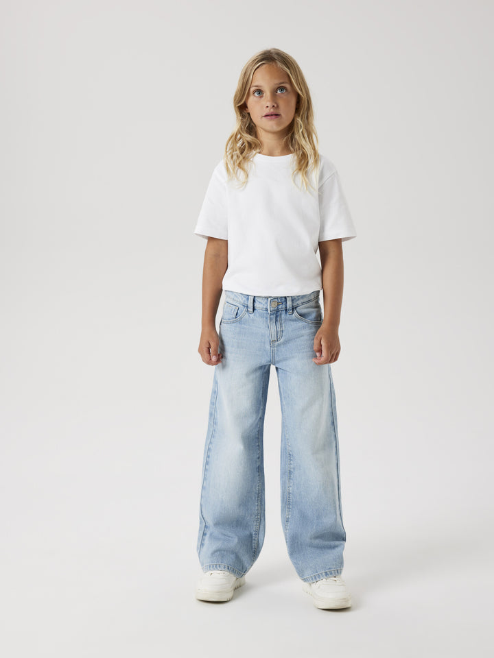 Kids spijkerbroek ROSE Light Blue Bleached Denim Wide Leg Fit