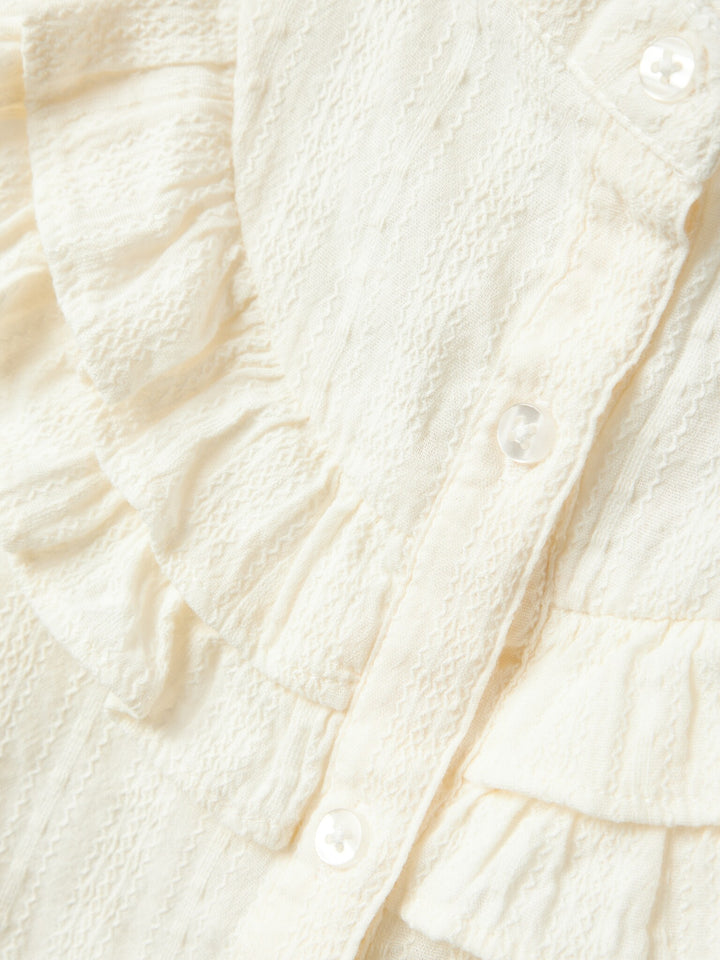 Mini blouse BISHIRT Cloud Dancer Regular Fit