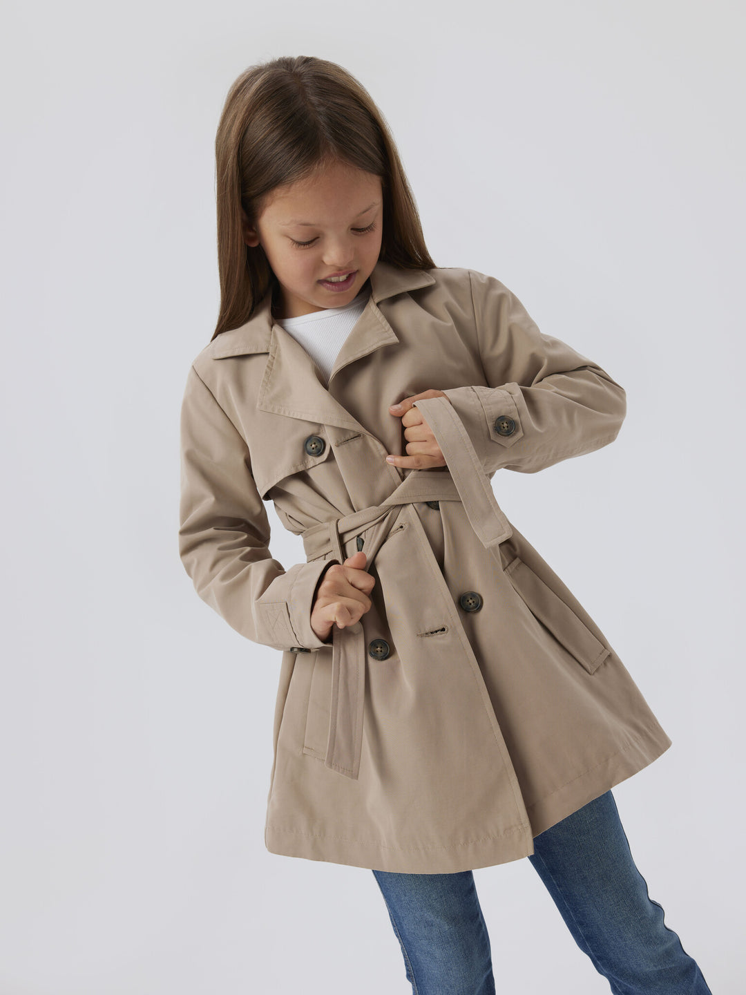 Kids jas MADELIN TRENCH Savannah Tan